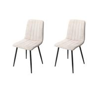 Core Products Pair of Aspen Straight Stitch Upholstered Fabric Chairs - Natural