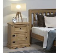 Corona 1 Door, 1 Drawer Bedside Cabinet Core Products Light Brown One Size