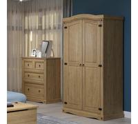 Corona 2 Door Wardrobe, Brown