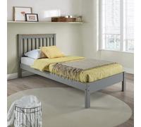 Corona Grey Wooden Slatted Single Bed Frame 3ft, Grey