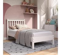 Core Products, Premium Corona White 3'0 Single Slatted Low-End Bedstead, White Wax Pine H100.0Cm X W101.6Cm X D201.5Cm