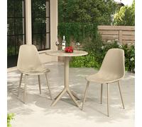Core Products Rimini 3 Piece Cala Bistro Table & 2 Chair Set Outdoor Grade, Sand
