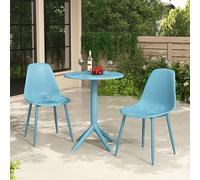 Core Products Rimini 3 Piece Cala Bistro Table & 2 Chair Set Outdoor Grade, Sky Blue