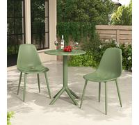 Core Products Rimini 3 Piece Cala Bistro Table & 2 Chair Set Outdoor Grade, Moss Green