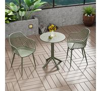 Core Products Rimini Round Table And Two Lattice Armchair Outdoor And Indoor Bistro Set, H75.0Cm X W60.0Cm X L60.0Cm