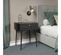 Core Products Options Saturn Metal 1 Drawer Bedside Cabinet Black With Gold Handle, Black