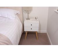 Core Products Scandia White & Wood 2 Drawer Bedside Cabinet