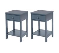 Core Products Set Of 2 Shaker Blue 1 Drawer Petite Bedside Cabinets, Midnight Blue - Painted