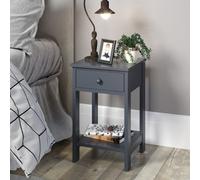 Core Products Shaker 1 Drawer Petite Blue Bedside Cabinet, H49.0Cm X W30.0Cm X D30.0Cm