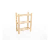 Core Products 3 Tier Narrow Shelf Storage Unit, Natural Sanded Pine, Clear