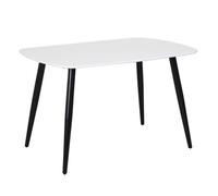 Core Products Smooth White Rectangular Dining Table 120Cm - Modern 4 - 6 Seater Spacious Kitchen Table