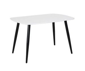 Core Products Smooth White Rectangular Dining Table 120Cm - Modern 4 - 6 Seater Spacious Kitchen Table