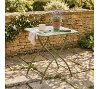 Core Products 2 Seater Moss Green Square Metal Foldable Garden Bistro Table - Wilko