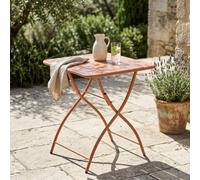 Core Products Square Metal Garden Bistro Folding Table, Terracotta