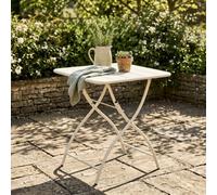 Core Products Square Metal Garden Bistro Folding Table, White
