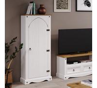Core Products Storage Vestry Cupboard, White Wax With Antique Wax Top H143.5Cm X W60.0Cm X D31.6Cm