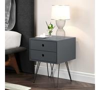 Options Telford, Metal Leg 2 Drawer Bedside Cabinet Core Products Dark Blue One Size