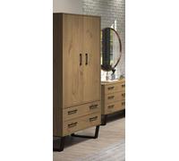 Texas 2 Door, 2 Drawer Wardrobe Core Products Light Brown One Size