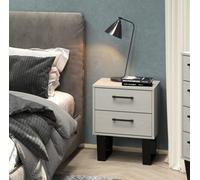 Core Products Texas 2 Drawer Bedside Cabinet Grey, Grey