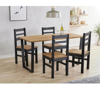 Core Products Texas Linea 4 Seater Large Dining Set - Brown - Wilko