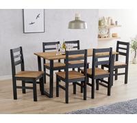 Core Products Texas Large Dining Table And 6 Linea Chair Dining Set, Brown