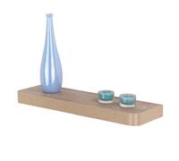 Core Products Trent Shelf Kit, 50Cm Wide Floating Design With Rounded Corners - Oak Effect in Light Oak Core Products Light Oak