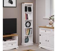 Corona White Tall Narrow Bookcase, white