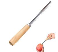 Core Remover, Multifunctional Stainless Steel Pitter with Non-Slip Wooden Handle for Fruit Cutting Cooking Salad Preparation in the Kitchen at Parties and for Plates
