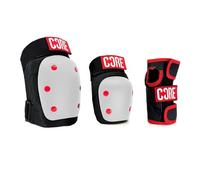 Core Skate Triple Pad set - Kids/Adult Knee, Elbow & Wrist Protective PadSet for Skateboarding, RollerBlading, Stunt Scooter & Cycling 3 in 1 Skate Pads for all Ages - White - Small
