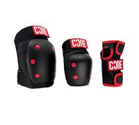 Core Skate Triple Pad set - Kids/Adult Knee, Elbow & Wrist Protective PadSet for Skateboarding, RollerBlading, Stunt Scooter & Cycling 3 in 1 Skate Pads for all Ages - Black - Large