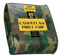 Core Tarps Extreme Heavy Duty 20 Mil Tarp Cover, Waterproof, UV Resistant, Rip and Tear Proof, Poly Tarpaulin with Reinforced Edges for Roof, Camping, Patio, Pool, Boat (Camouflage/Green 6′ X 8′)