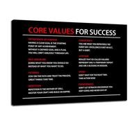 Core Values Poster Inspirational Canvas Wall Art Office Decor Motivational Picture Modern Inspiring Entrepreneur Positive Quotes Painting Print Artwork Gym Home Wall Decor Framed <12 x 18 inch>