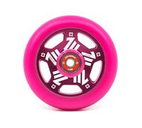 CORE Vent Stunt Scooter wheels - 110mm Spoked Ultra Light Wheel with ABEC 9 Bearings Alloy Core wheel (Replacement Pro Scooter Wheels) - Pink