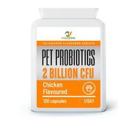Core Vital Pet Probiotics, 2 Billion CFU, 120 Chicken Flavoured Tablets, 5-Strain Active Bacteria Complex with Digestive Enzymes and Prebiotics for Dogs and Cats