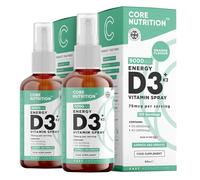 Core Vitamin D3 + K2 Spray | 2000iu (50mcg) Vitamin D3 + 25mcg Vitamin K2 (MK7) High Strength | 60ml for 120 Day Supply | 100% Vegan | Natural Orange Vitamin D Spray by Core Nutrition (Double Pack)