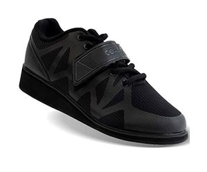 CORE Weightlifting Shoes, Powerlifting & Bodybuilding Shoes, Squat Shoes with 3 cm Heel - Black - UK 6.5