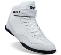 CORE Wrestling Shoes for Men, Women and Children - Non-Slip Martial Arts Shoes - Robust Training Shoes Suitable for Wrestling, Boxing and Weightlifting - White, 6 UK