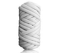 Core Yarn, Hot Manual DIY Gift Handmade Blanket Giant Roving Round Coarse Line Knitting Yarn for Arm Knitting,Crocheting Felting,Making Sofa Rugs Blanket and Crafts (Light Gray, 1KG)