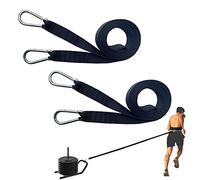 CORECISE Weight Sled Pulling Straps, 2pcs, Black, Nylon, 118 inches, Strength Speed Agility Training