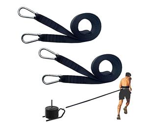 CORECISE Weight Sled Pulling Straps, 2pcs, Black, Nylon, 118 inches, Strength Speed Agility Training