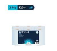 CoreClean Blue Economy 2 Ply Centrefeed Roll 120m (1 x 6)