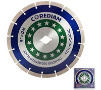 COREDIAM 9 Inch Segmented Diamond Saw Blade for Angle Grinder, General Purpose Cutting Concrete, Block, Paver, Brick, Masonry and Stone, Wet/Dry Cut, DM-7/8" Arbor with 5/8" Copper Bushing