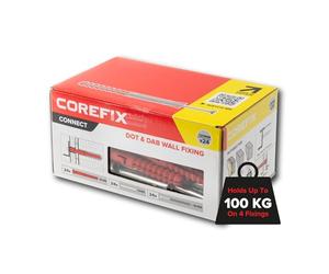 Corefix 24 x 120mm Heavy Duty Dot & Dab Wall Fixings - Plasterboard Over Blockwork Wall Plugs & Screws - For TV Wall Bracket, Radiators, Shelving & More - Holds 100kg On 4 Fixings
