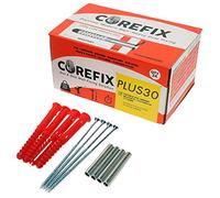 Corefix +30 Dryline Wall Fixing - 24Pk, External Length 120mm, Fastener Material Metal, Fastener Plating Zinc, Head Type Pozidriv, Product Range Corefix - Wall Fixings, Thread Length 73mm, Fasteners &