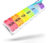 Coreint Pill Box,Large 7 Day Portable Pill Organiser,Premium Quality Weekly Organizer to Hold Vitamins,Pill Boxes 7 Day Pill Organiser for Supplements (Multicolor 2)