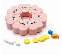 Coreint Pill Box,Large Cute 7 Day Portable Pill Organiser Pink,Weekly Pill Organizer to Hold Vitamins,Pill Boxes 7 Day Pill Organiser for Supplements, Medication Travel Work,Gift for Parents
