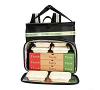 Corelisear Oxford Cloth Pizza Delivery Bag Expandable Design(Black Green) | Sturdy Oxford cloth, rain resistant, tear proof, long lasting, protects meals from elements