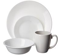 Corelle 1092896 16-Piece Vitrelle Glass Winter Frost White Chip and Break Resistant Dinner Set, Service for 4, White