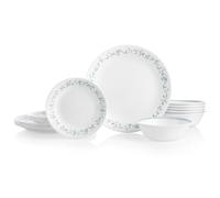 Corelle 18-piece Dinner Set, Country Cottage, Blue and White Service for 6, Chip Resistant Dinnerware, includes 26cm dinner plates, 17cm salad / side plates and 530ml soup / cereal bowls