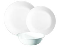 Corelle 3120AB Vitrelle Glass 12-Piece Winter Frost Chip and Break Resistant Dinner Set, White